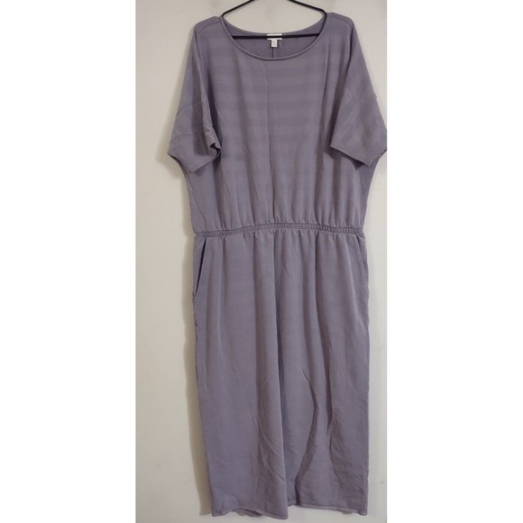 Hill Dresses Hill Sz Xl Purple Stripe Maxi Dress Elastic Waist Stretch Tencel